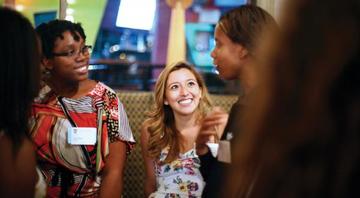 students talking